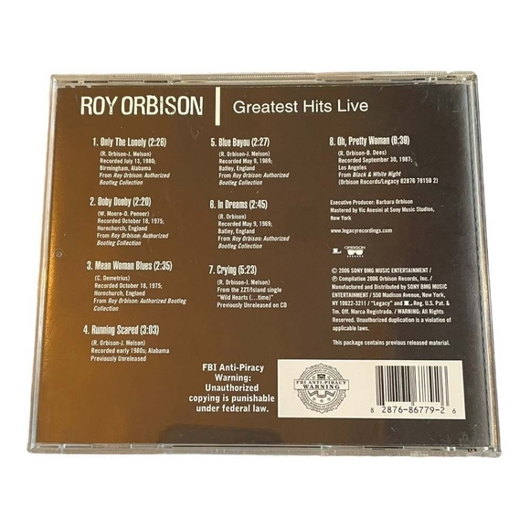 CD Roy Orbison ‎- Greatest Hits Live - Picture 2 of 2